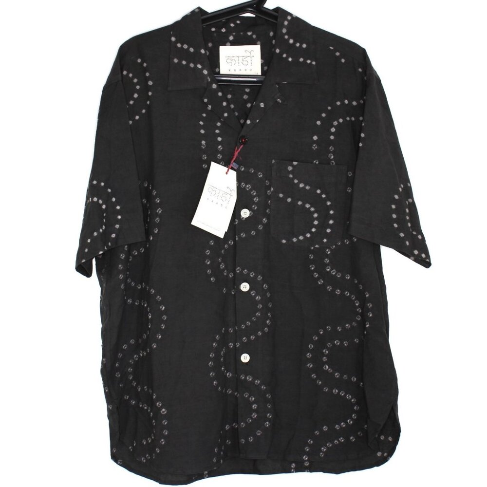 Kardo Mens Small Oversized Ronen Camp Collar Button Up Shirt NEW F1351